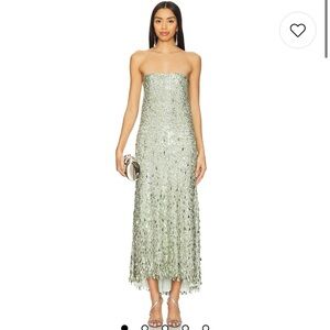 NWT Alice + Olivia Charity Embellished Gown Skirt in Sea Spray